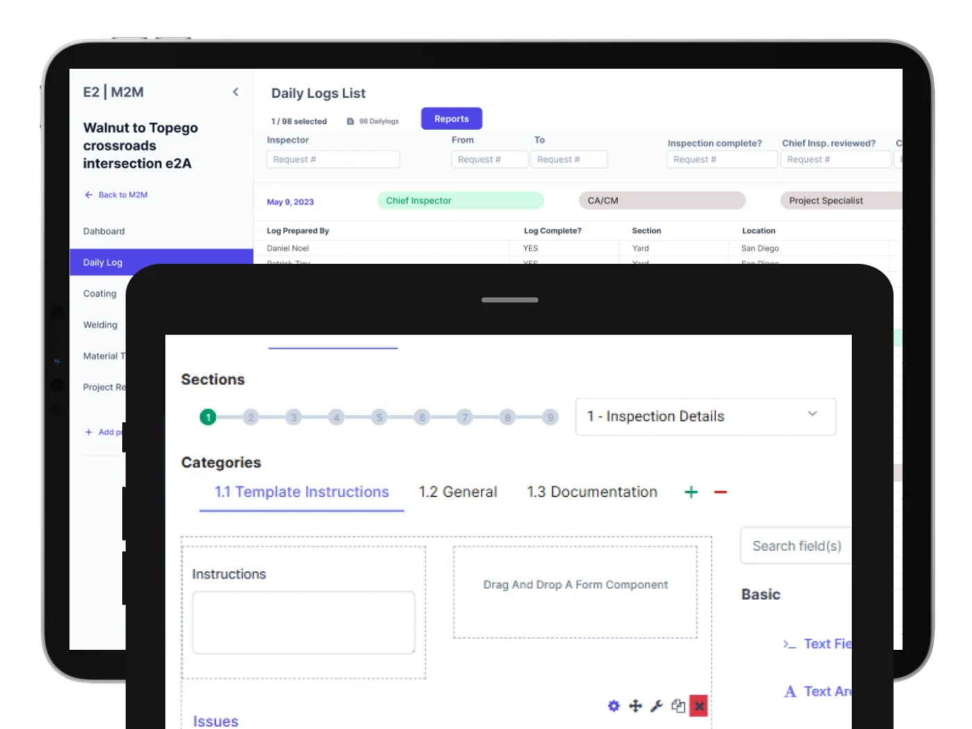 Customizable Daily Log Forms